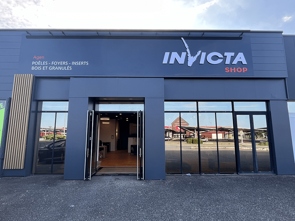 Extérieur Invicta Shop Agen - showroom poêles à bois Invicta
