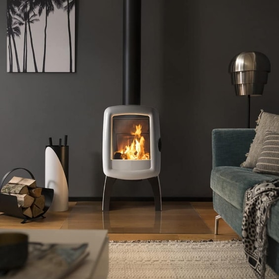 Poêle à bois en fonte Elo M émaillé blanc Invicta