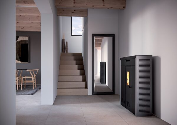 Poêle à granulés Daglan gris Slim 9 Canalisable