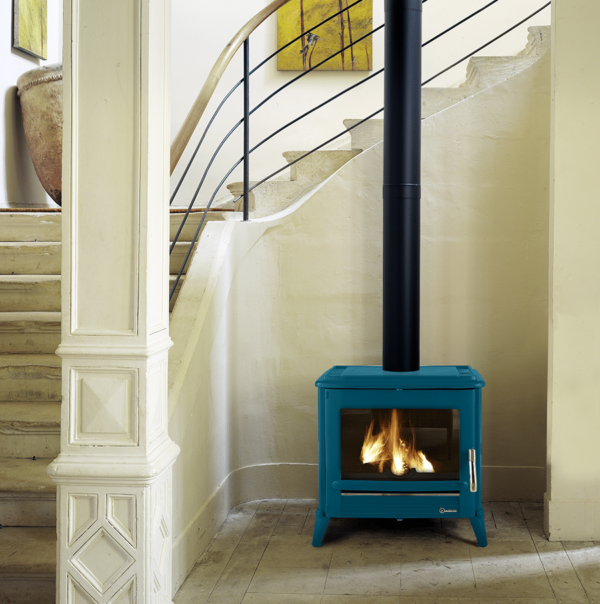 Poêle à bois en Fonte Modena émaillé Méditerranée