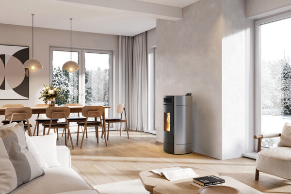 Poêle à Granulés étanche Lodi 8 gris Wi-Fi - Poêle à pellets