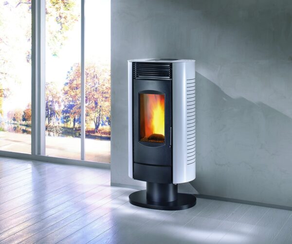 Poêle à granulés Arenga blanc IPE6 sur pied