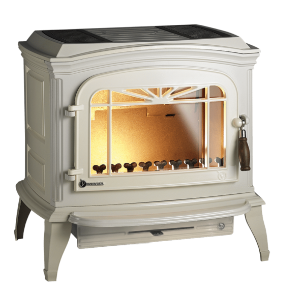 Poêle à bois Fonte Bradford émaillé ivoire