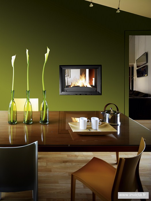 Foyer à bois 800 Grande Vision - Double face avec volet